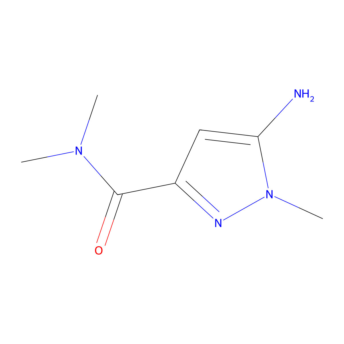 5-amino-N,N,1-trimethyl-1H-pyrazole-3-carboxamide molecular structure, CAS 512188-08-8