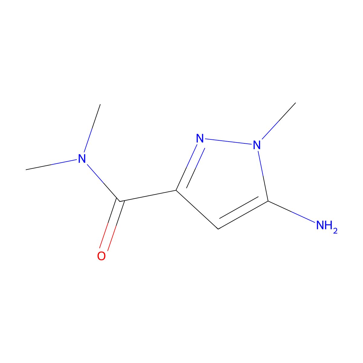 5-amino-N,N,1-trimethyl-1H-pyrazole-3-carboxamide molecular structure, CAS 512188-08-8