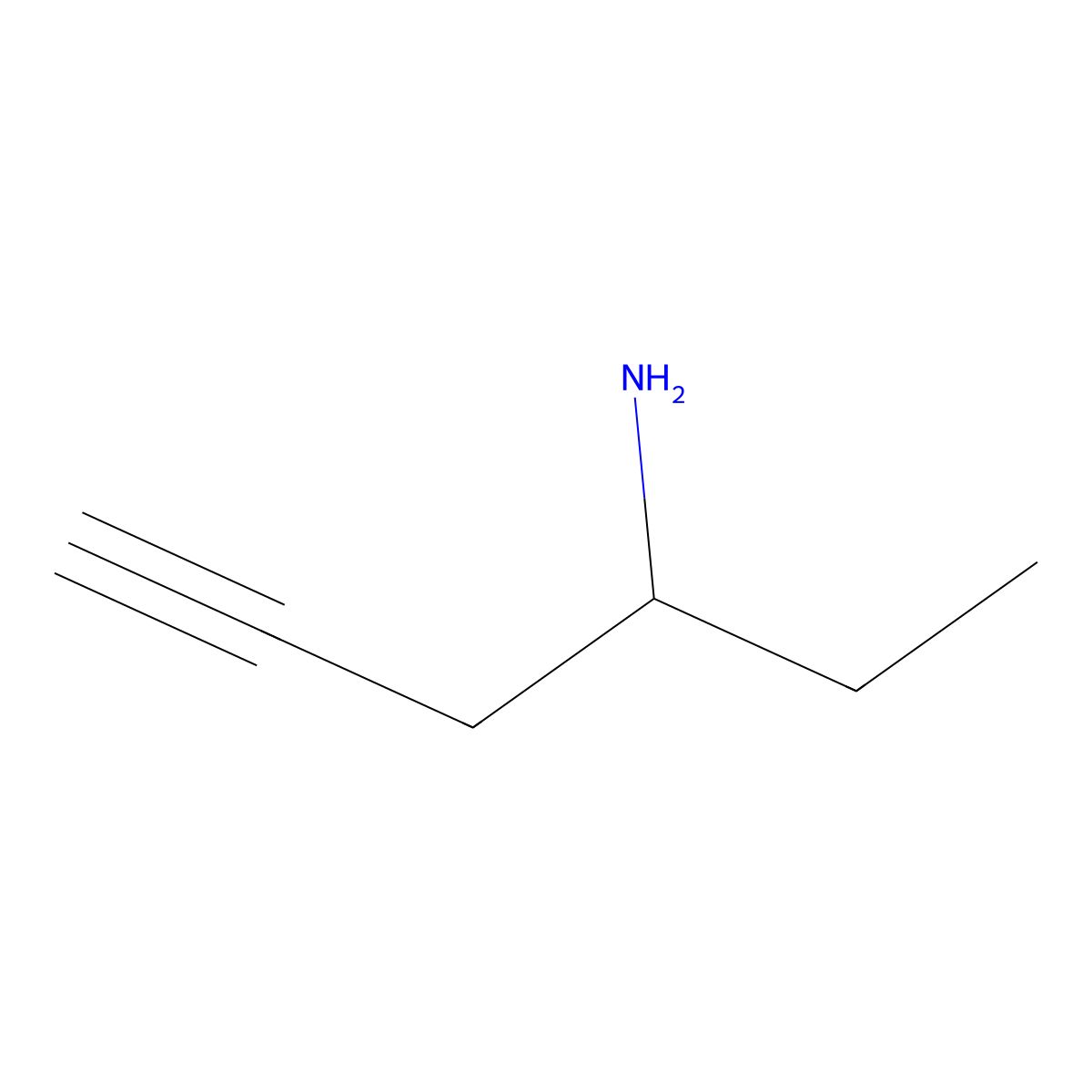 Hex-5-yn-3-amine molecular structure, CAS 512188-83-9