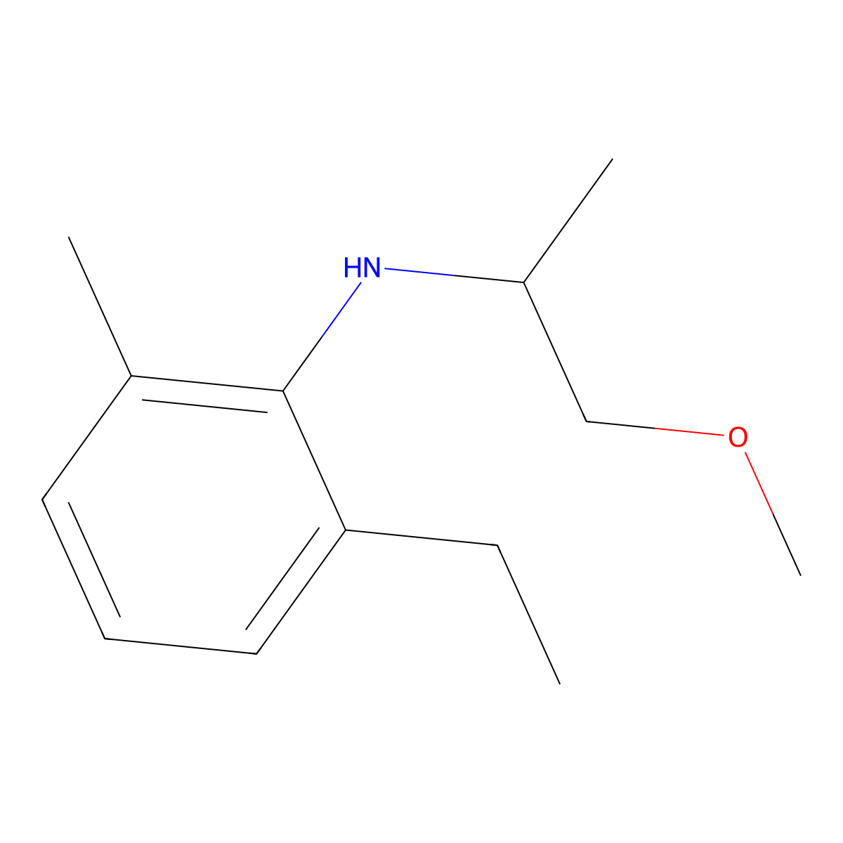 Benzenamine, 2-ethyl-N-(2-methoxy-1-methylethyl)-6-methyl- molecular structure, CAS 51219-00-2