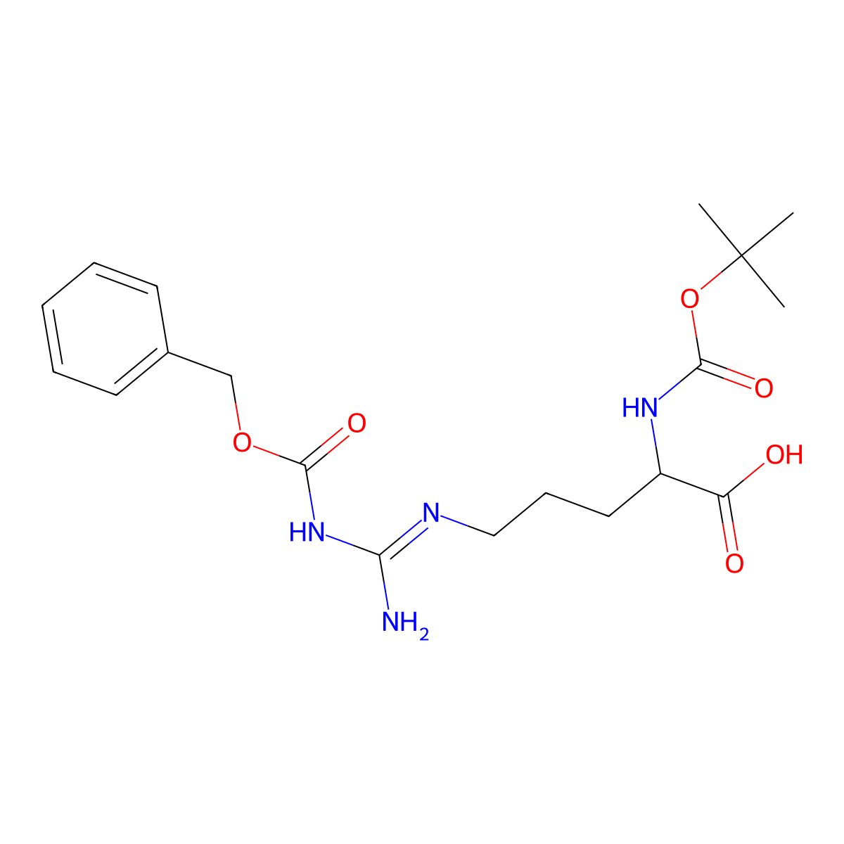 Boc-Arg(Z)-OH molecular structure, CAS 51219-18-2