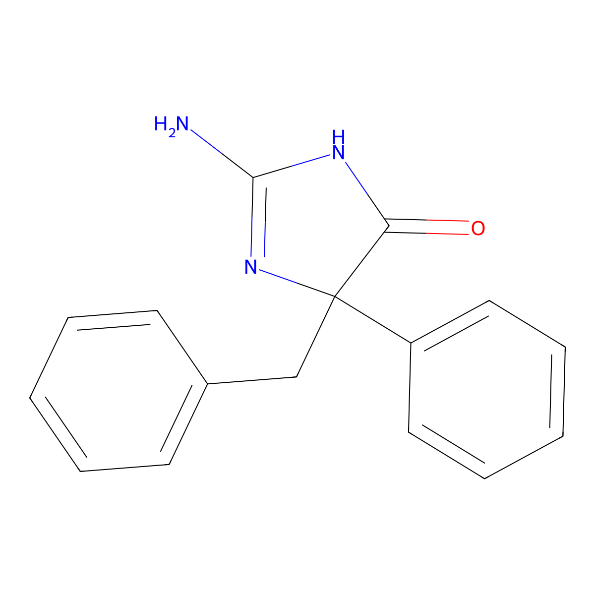 2-Amino-5-benzyl-5-phenyl-4,5-dihydro-1H-imidazol-4-one molecular structure, CAS 512190-77-1
