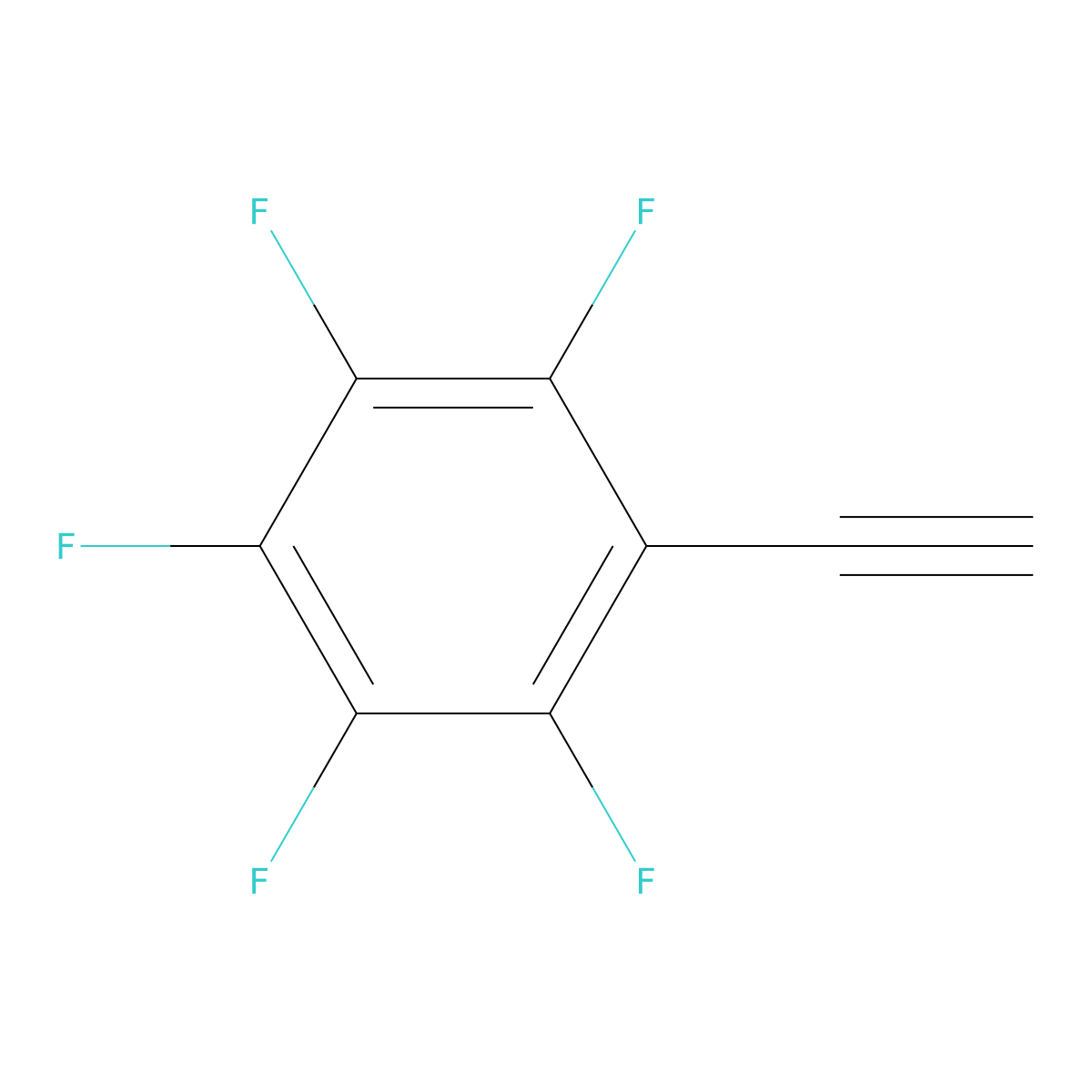 Pentafluorophenylacetylene molecular structure, CAS 5122-07-6