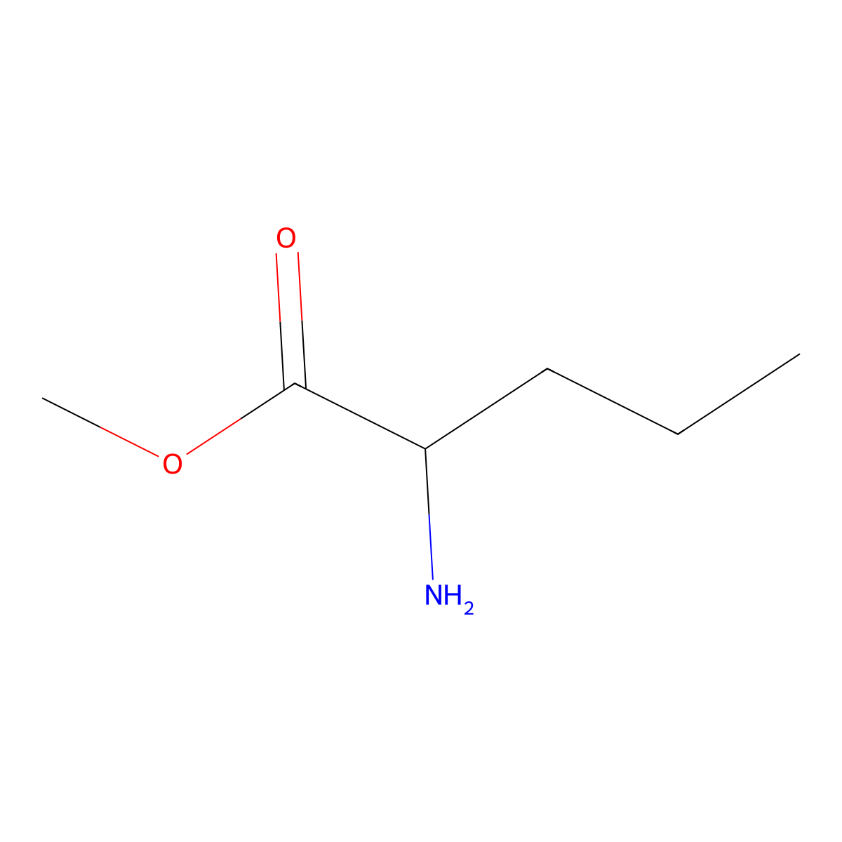 Methyl 2-aminopentanoate molecular structure, CAS 51220-50-9