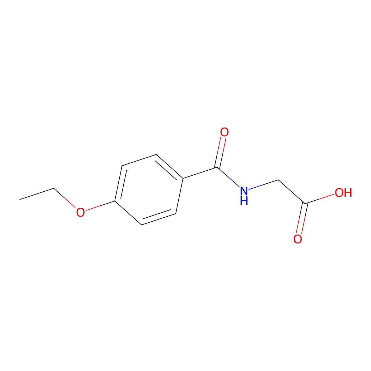 (4-Ethoxy-benzoylamino)-acetic acid molecular structure, CAS 51220-52-1