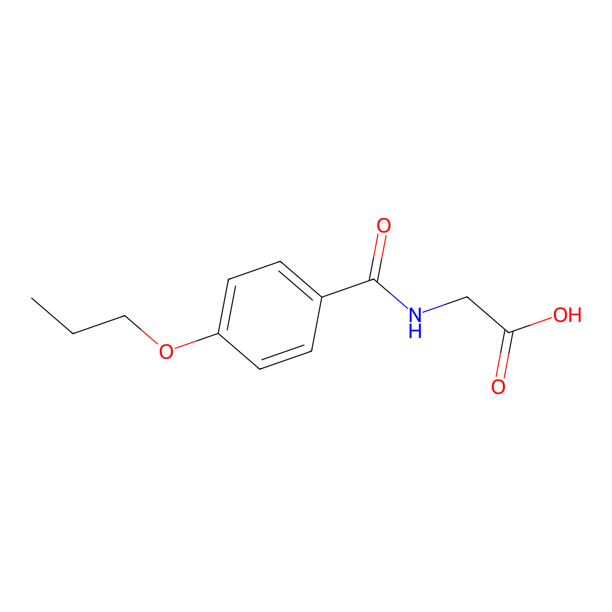 N-(4-propoxybenzoyl)glycine molecular structure, CAS 51220-53-2