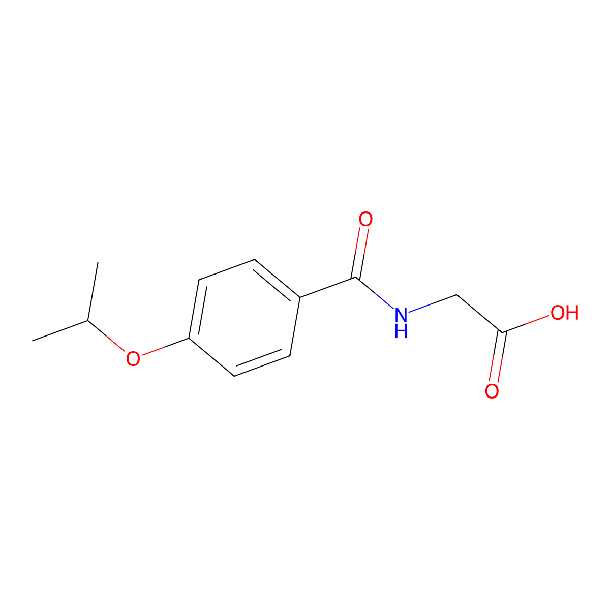 2-((4-(Propan-2-yloxy)phenyl)formamido)acetic acid molecular structure, CAS 51220-54-3
