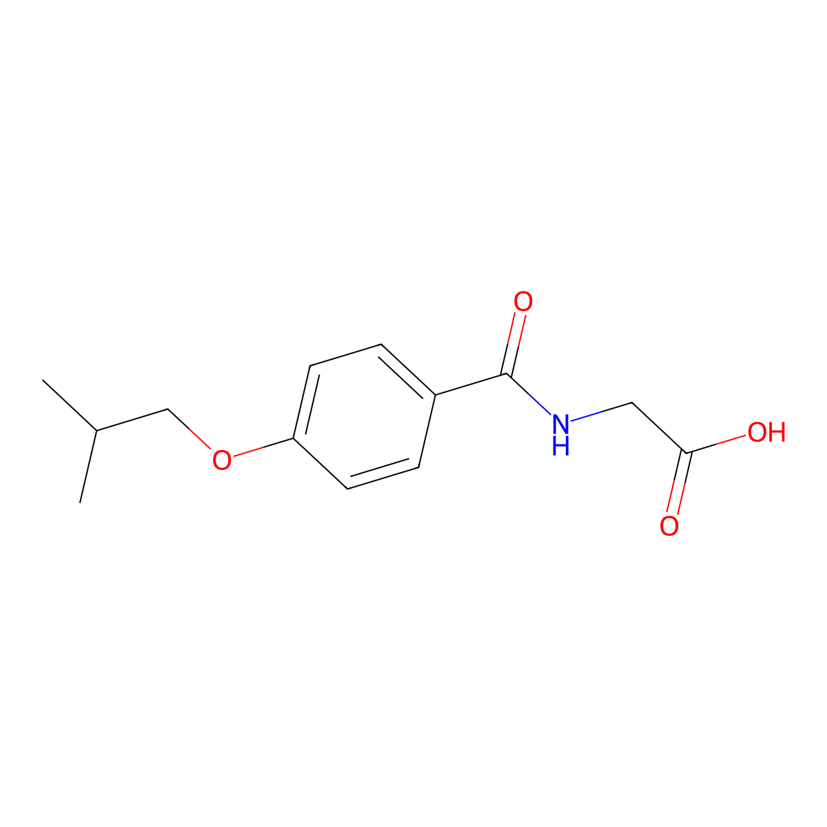 2-[[4-(2-methylpropoxy)benzoyl]amino]acetic Acid molecular structure, CAS 51220-56-5