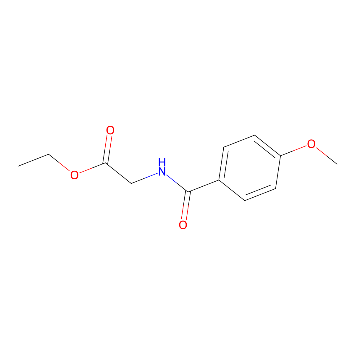 Ethyl 2-(4-methoxybenzamido)acetate molecular structure, CAS 51220-57-6