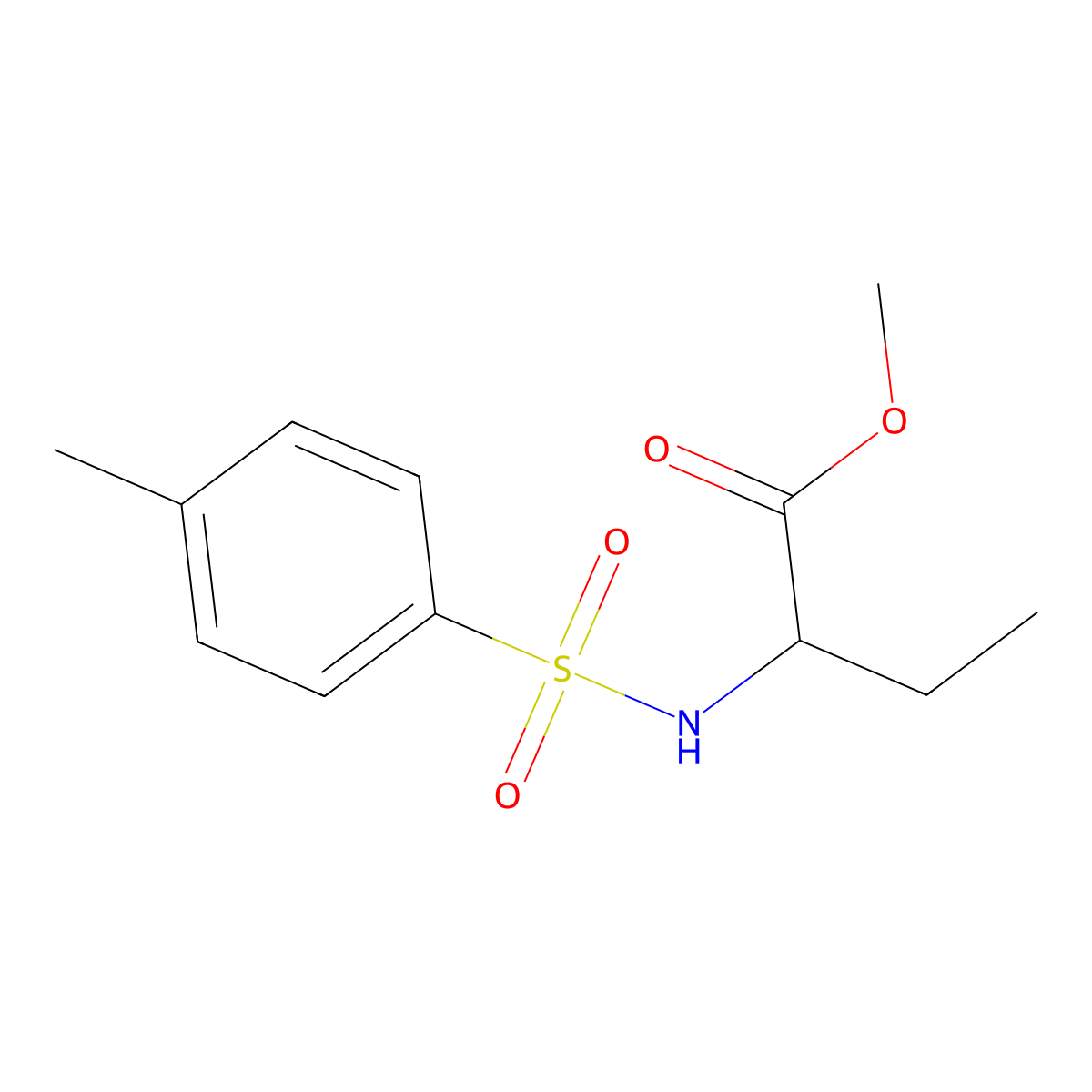 Methyl 2-[(4-methylbenzene-1-sulfonyl)amino]butanoate molecular structure, CAS 51220-81-6