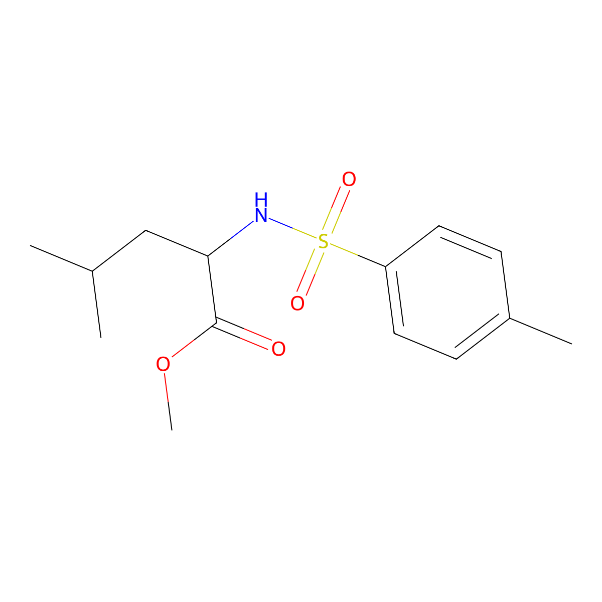 Methyl 4-methyl-2-{[(4-methylphenyl)sulfonyl]-amino}pentanoate molecular structure, CAS 51220-84-9