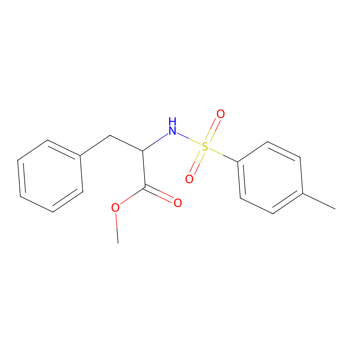 Methyl 2-{[(4-methylphenyl)sulfonyl]amino}-3-phenylpropanoate molecular structure, CAS 51220-86-1
