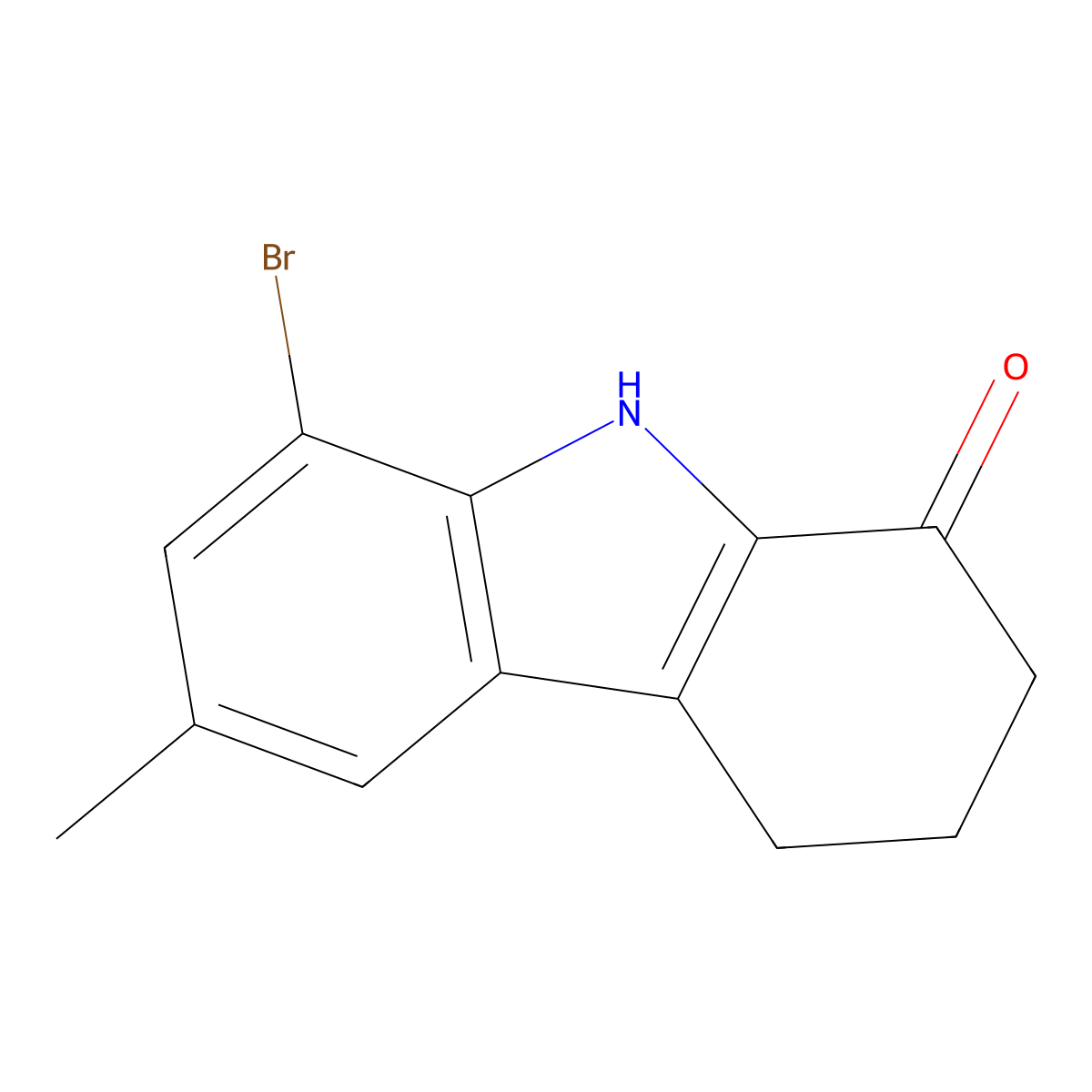 8-Bromo-6-methyl-2,3,4,9-tetrahydrocarbazol-1-one molecular structure, CAS 512205-05-9