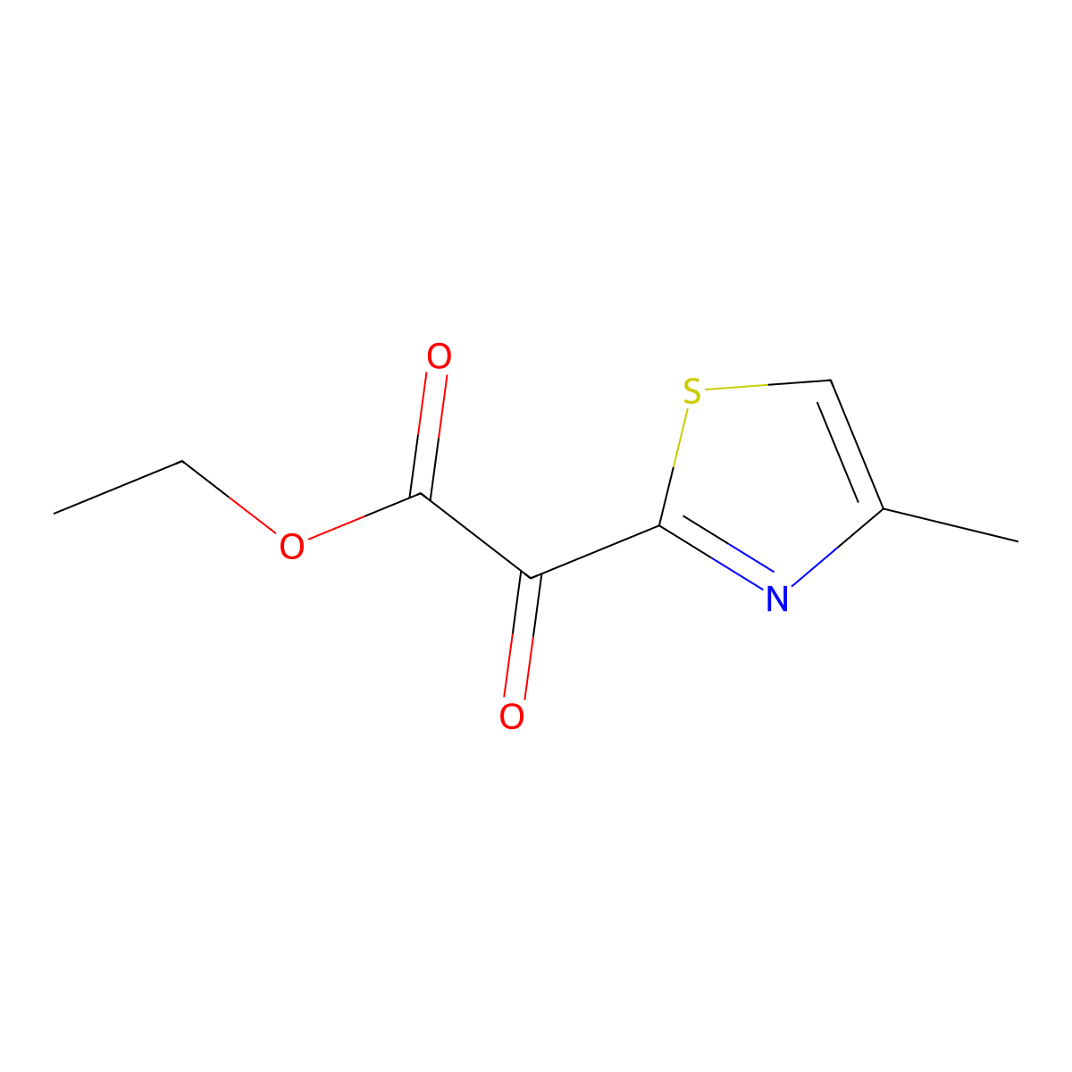 Ethyl 4-methyl-alpha-oxo-2-thiazoleacetate molecular structure, CAS 51221-41-1