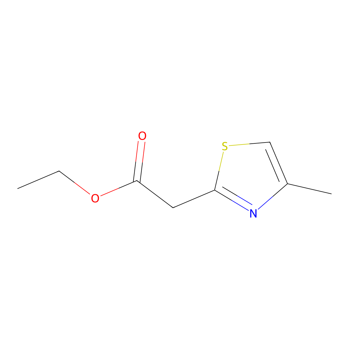Ethyl 2-(4-methyl-1,3-thiazol-2-yl)acetate molecular structure, CAS 51221-43-3