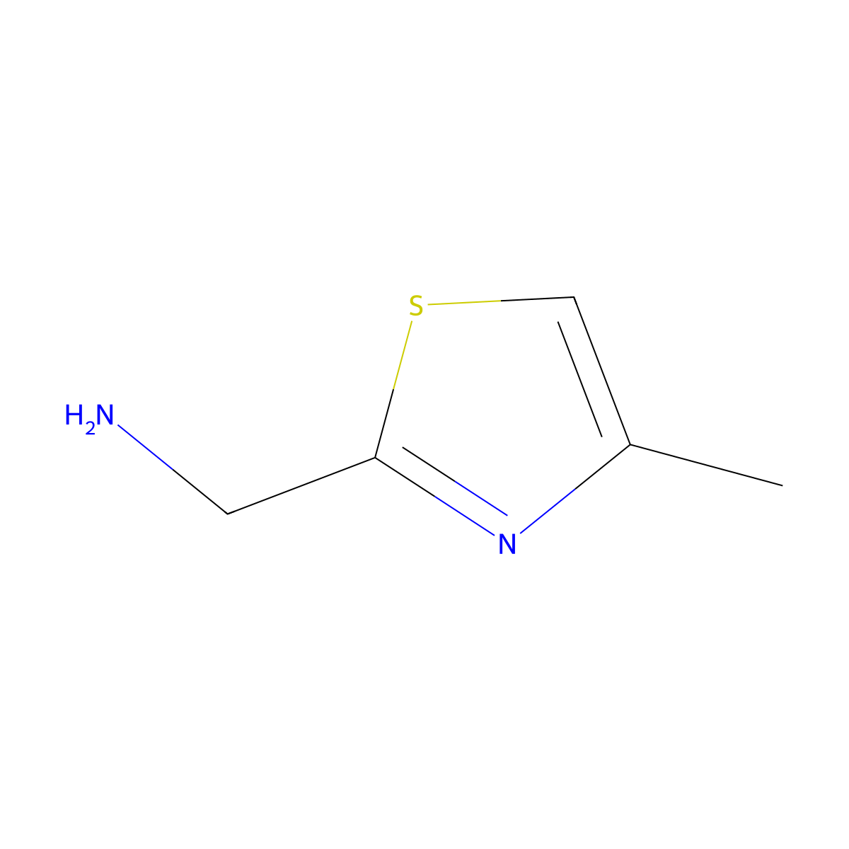 (4-Methyl-1,3-thiazol-2-yl)methanamine molecular structure, CAS 51221-45-5