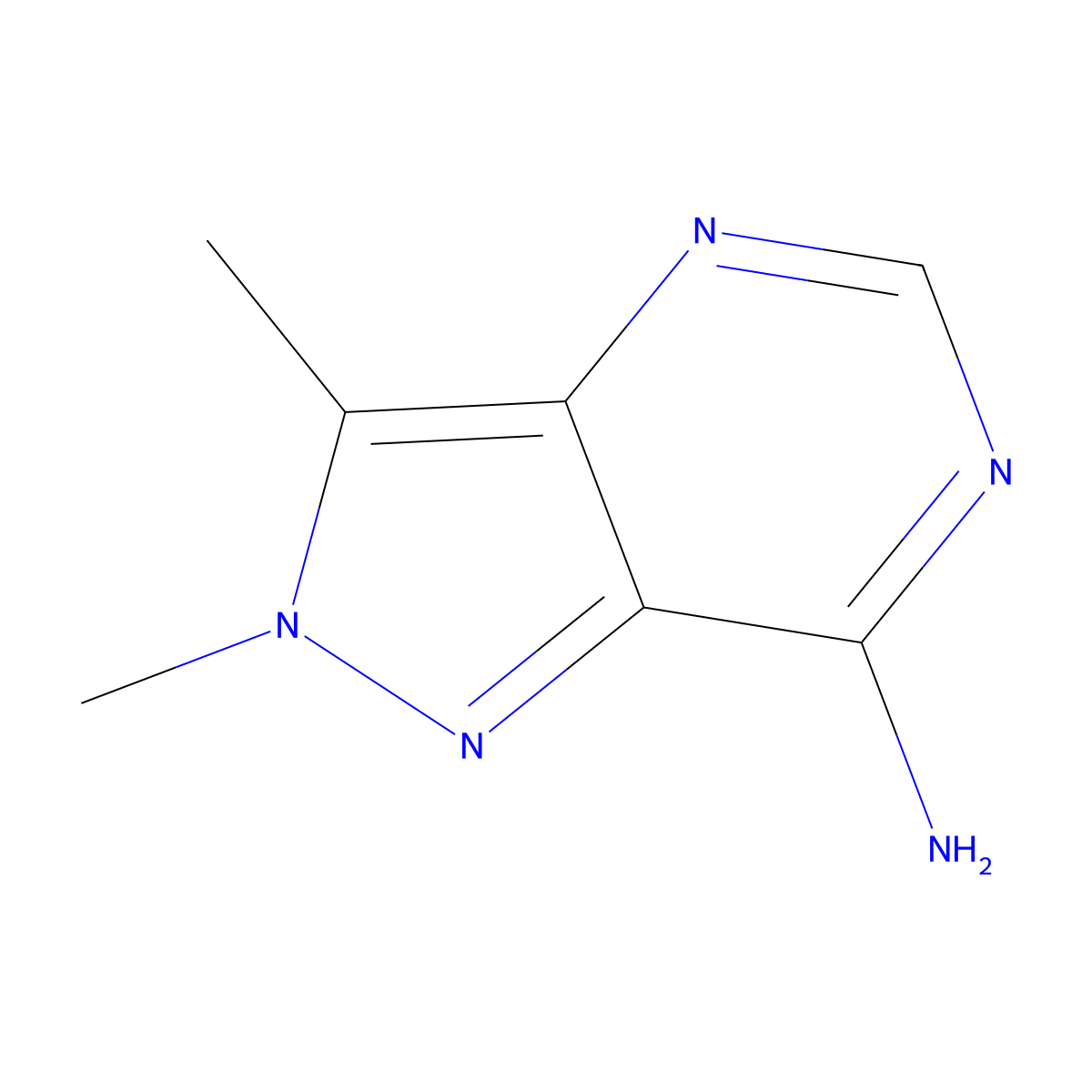 2,3-Dimethyl-2h-pyrazolo[4,3-d]pyrimidin-7-amine molecular structure, CAS 51222-25-4