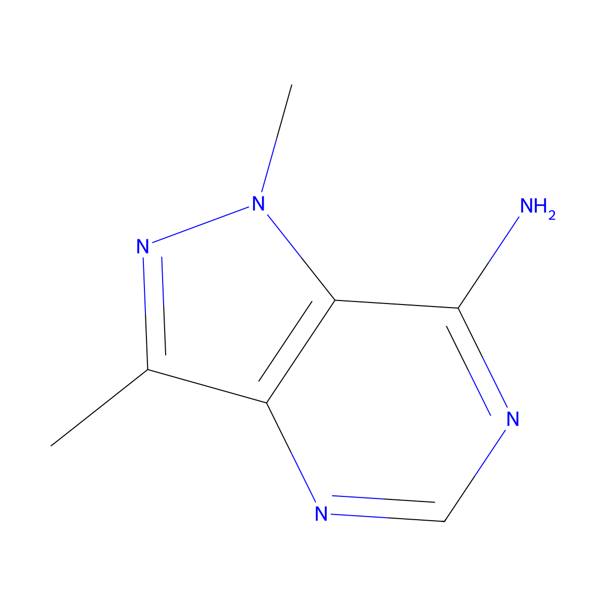1,3-Dimethyl-1H-pyrazolo[4,3-d]pyrimidin-7-amine molecular structure, CAS 51222-26-5