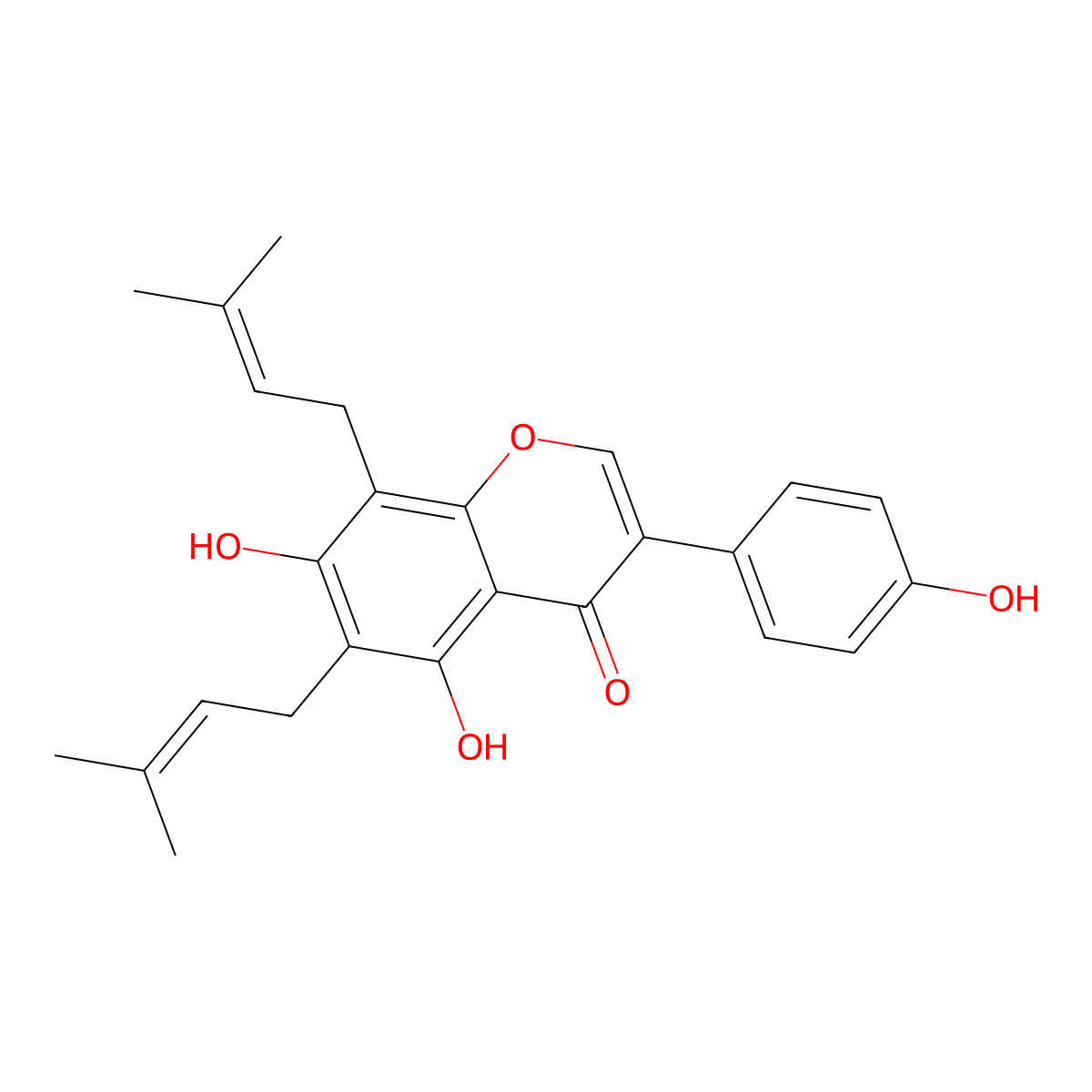 6,8-Diprenylgenistein molecular structure, CAS 51225-28-6