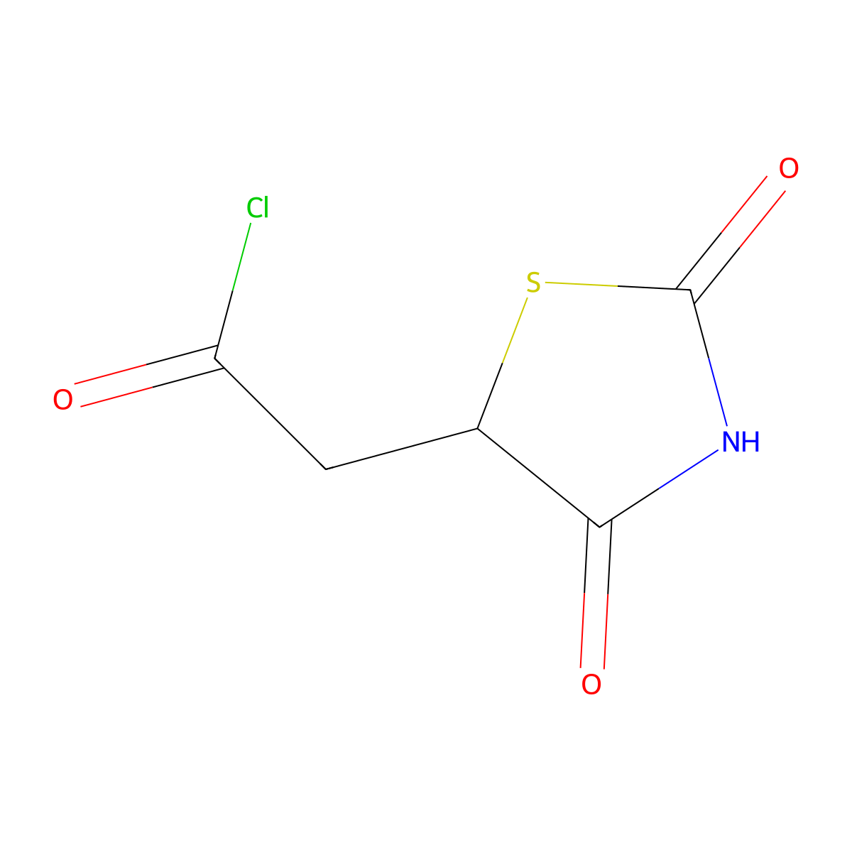 2,4-Dioxo-5-thiazolidineacetyl chloride molecular structure, CAS 51226-17-6