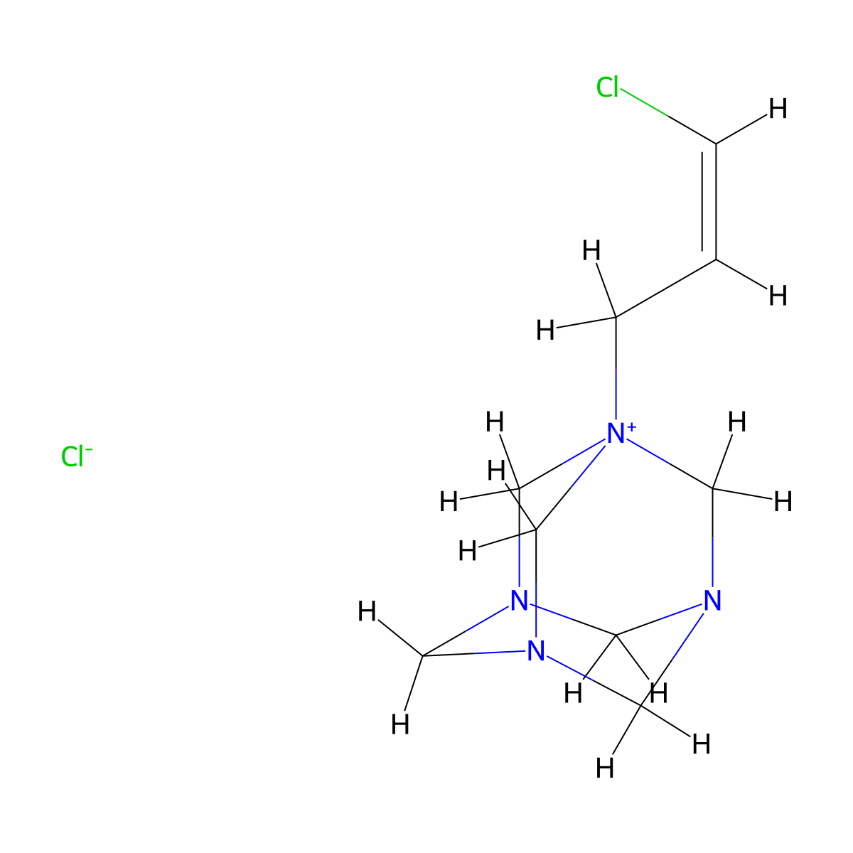 cis-1-(3-Chloroallyl)-3,5,7-triaza-1-azoniaadamantane chloride molecular structure, CAS 51229-78-8