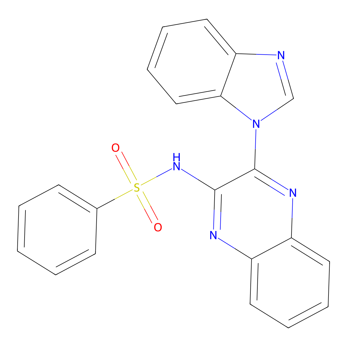 N-(3-Benzoimidazol-1-ylquinoxalin-2-YL)benzenesulfonamide molecular structure, CAS 5123-58-0