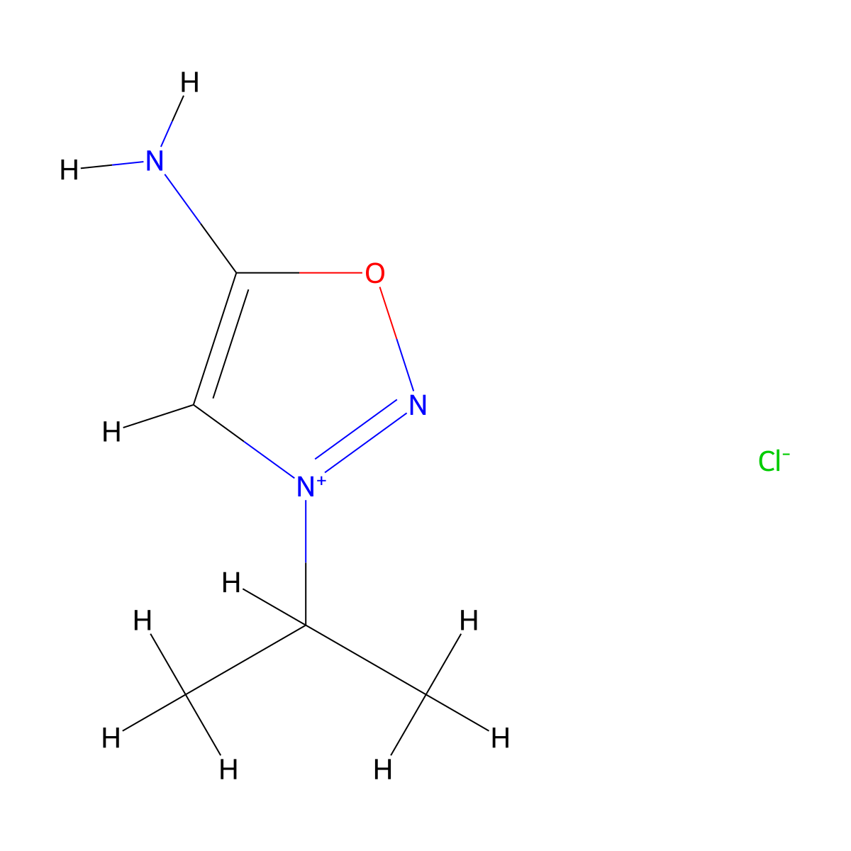 Sydnone imine, 3-isopropyl-, monohydrochloride molecular structure, CAS 5123-98-8