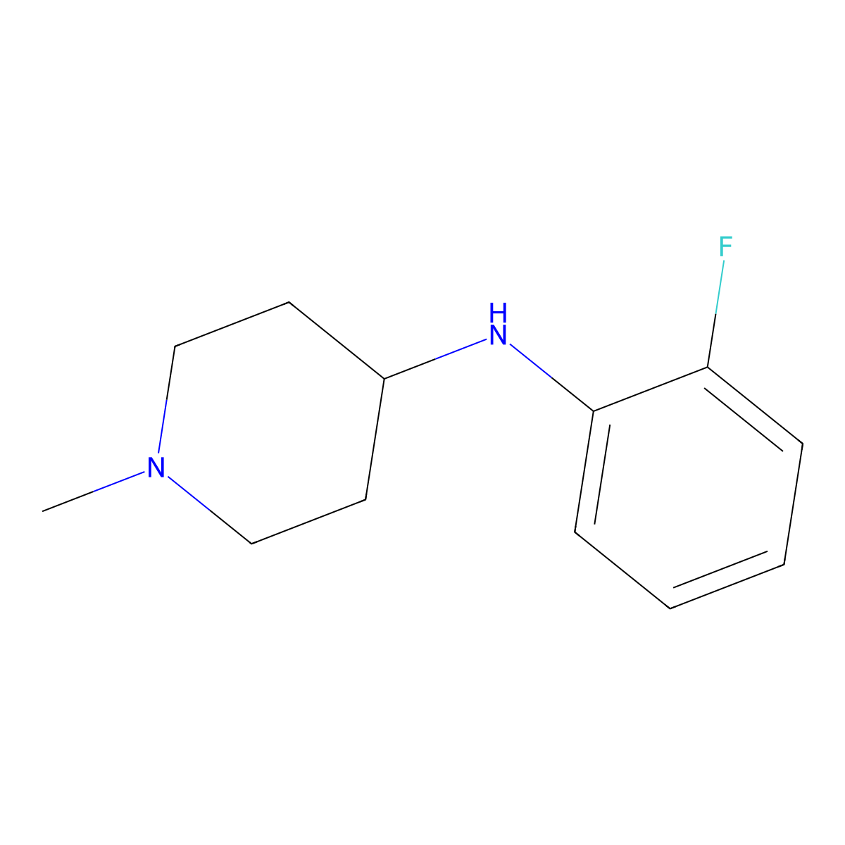 N-(2-fluorophenyl)-1-methylpiperidin-4-amine molecular structure, CAS 51233-90-0