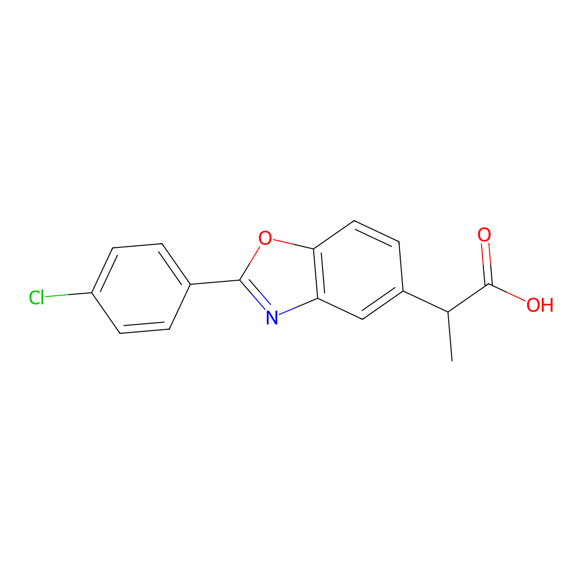 Benoxaprofen molecular structure, CAS 51234-28-7