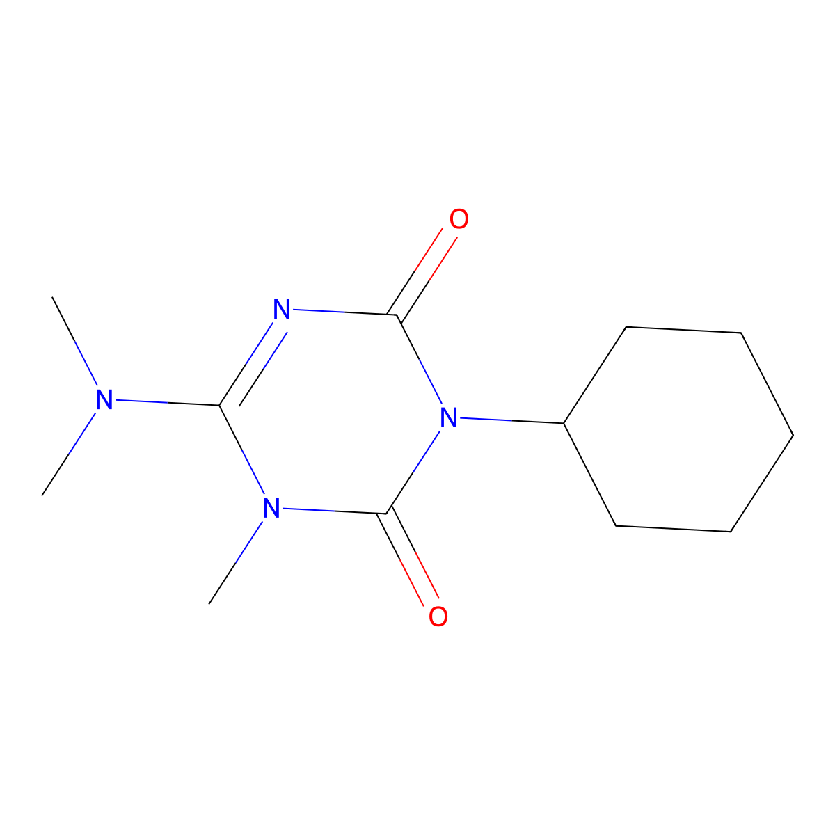 Hexazinone molecular structure, CAS 51235-04-2