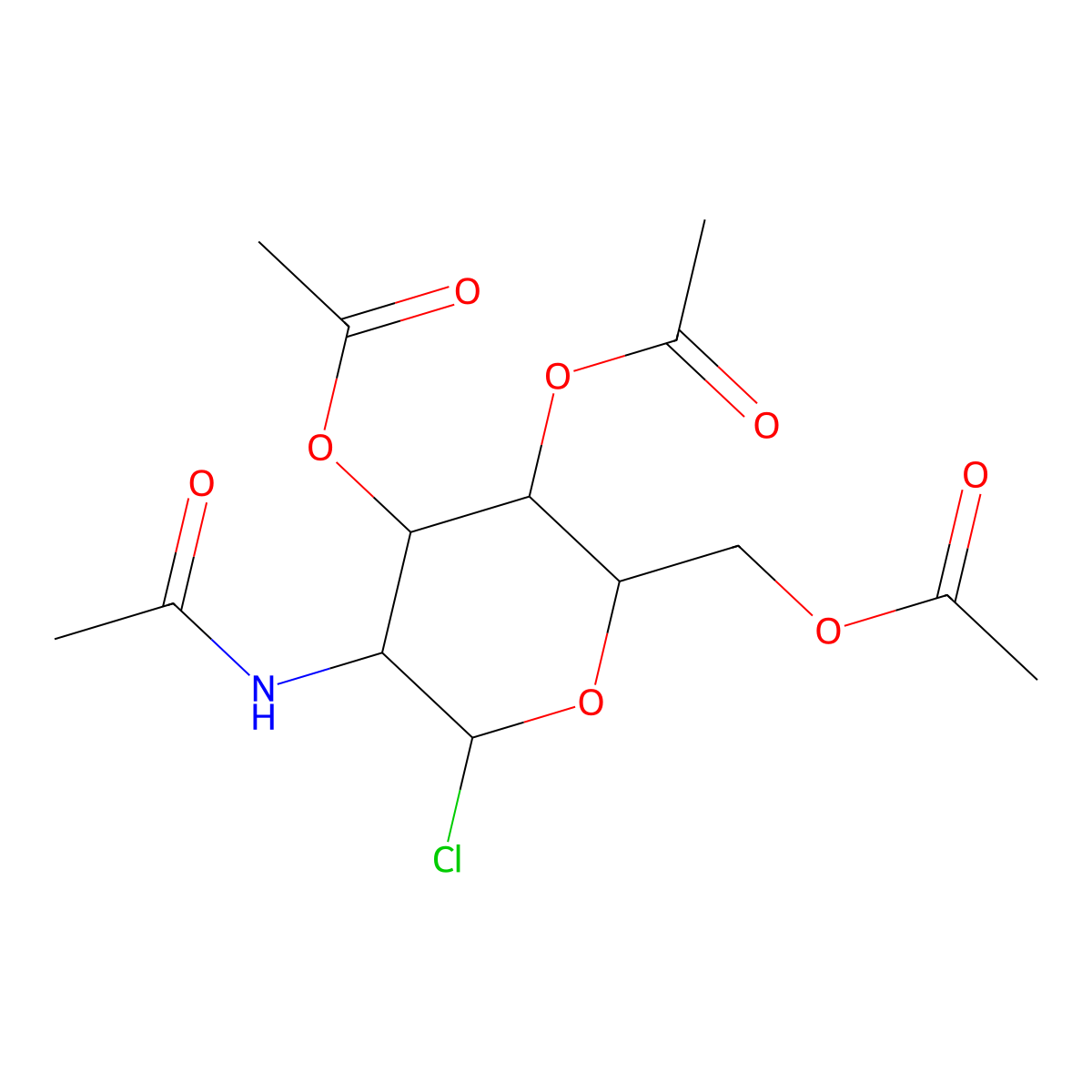 N-Acetyl-1-chloro-3,4,6-tri-O-acetyl-glucosaminide molecular structure, CAS 51236-40-9