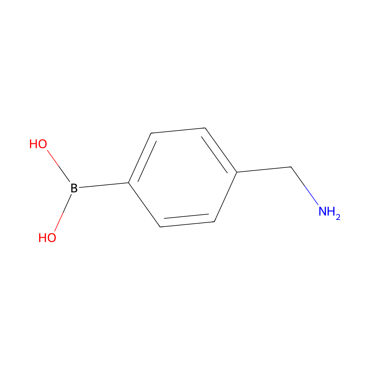 (4-(Aminomethyl)phenyl)boronic acid molecular structure, CAS 51239-46-4