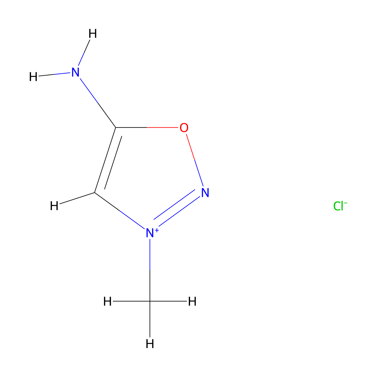 1,2,3-Oxadiazolium, 5-amino-3-methyl-, chloride (1:1) molecular structure, CAS 5124-09-4
