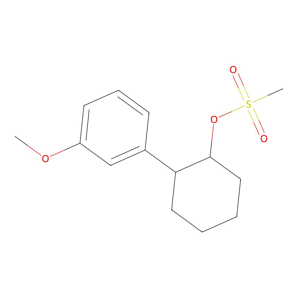 2-(3-Methoxyphenyl)cyclohexyl methanesulfonate molecular structure, CAS 5124-91-4