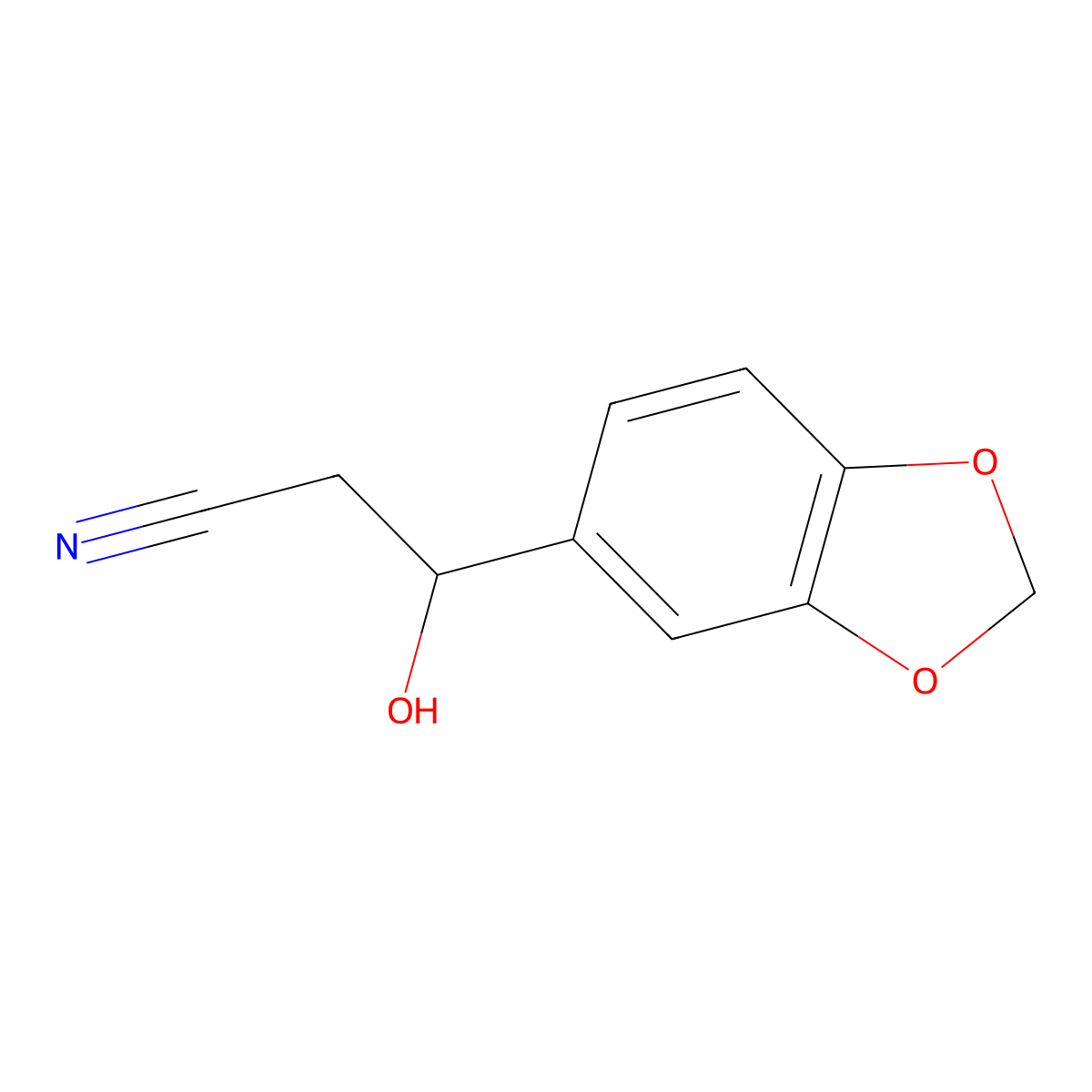 3-(1,3-Dioxaindan-5-yl)-3-hydroxypropanenitrile molecular structure, CAS 51241-26-0