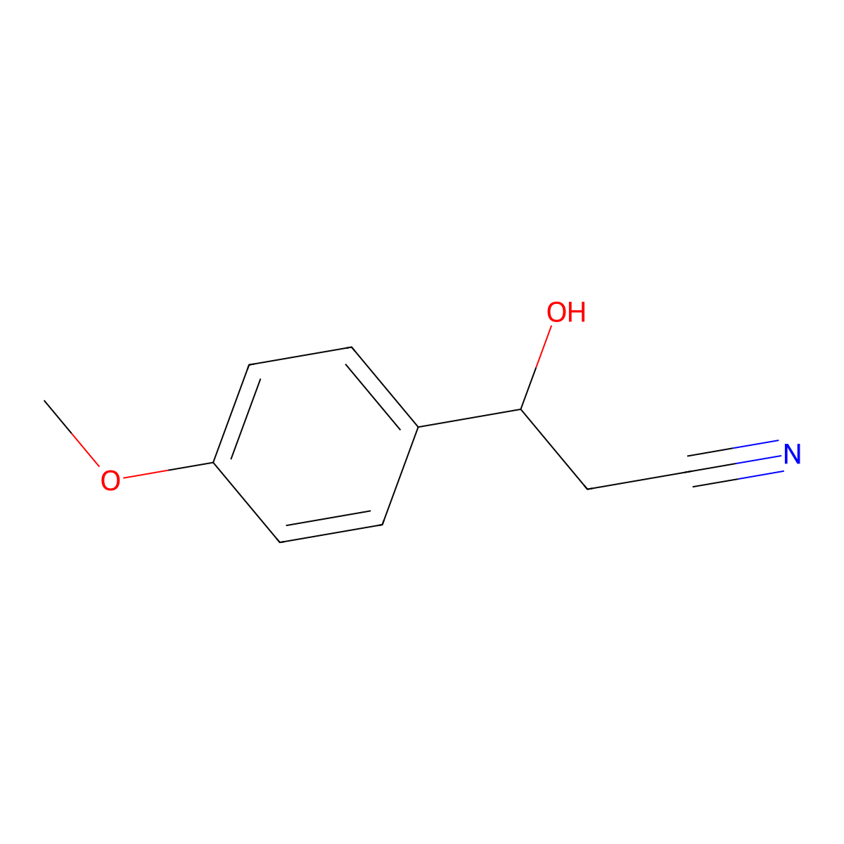 3-Hydroxy-3-(4-methoxyphenyl)propanenitrile molecular structure, CAS 51241-27-1