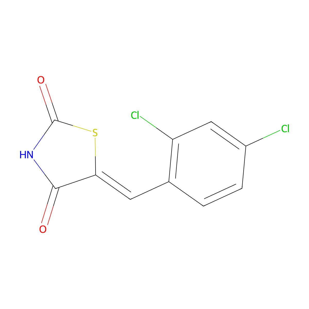 5-(2,4-Dichlorobenzylidene)-1,3-thiazolidine-2,4-dione molecular structure, CAS 51244-45-2