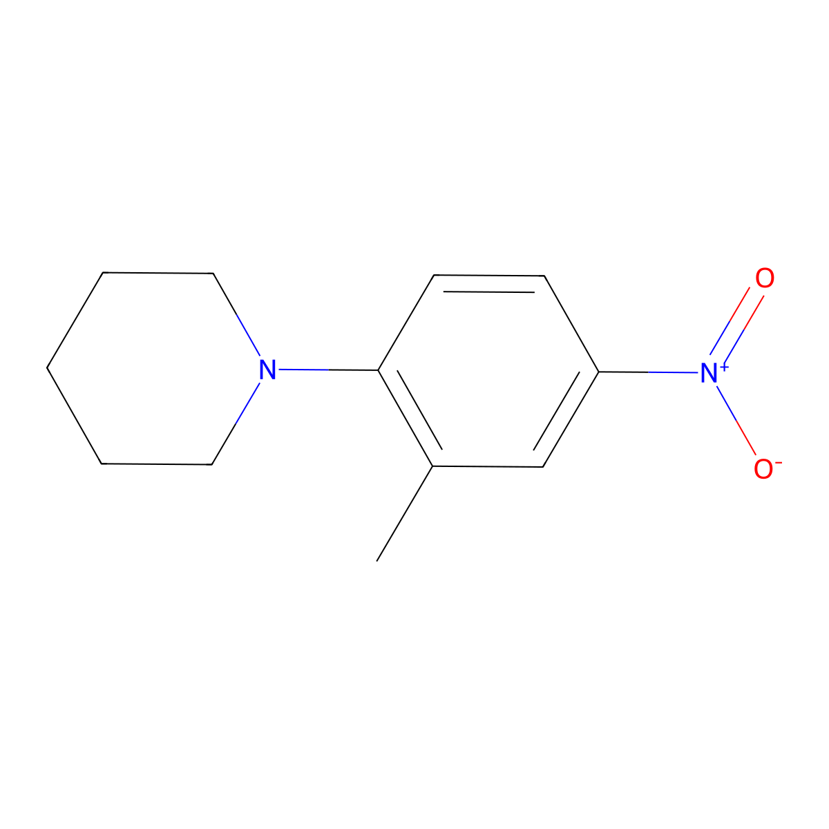 1-(2-Methyl-4-nitrophenyl)piperidine molecular structure, CAS 51248-16-9