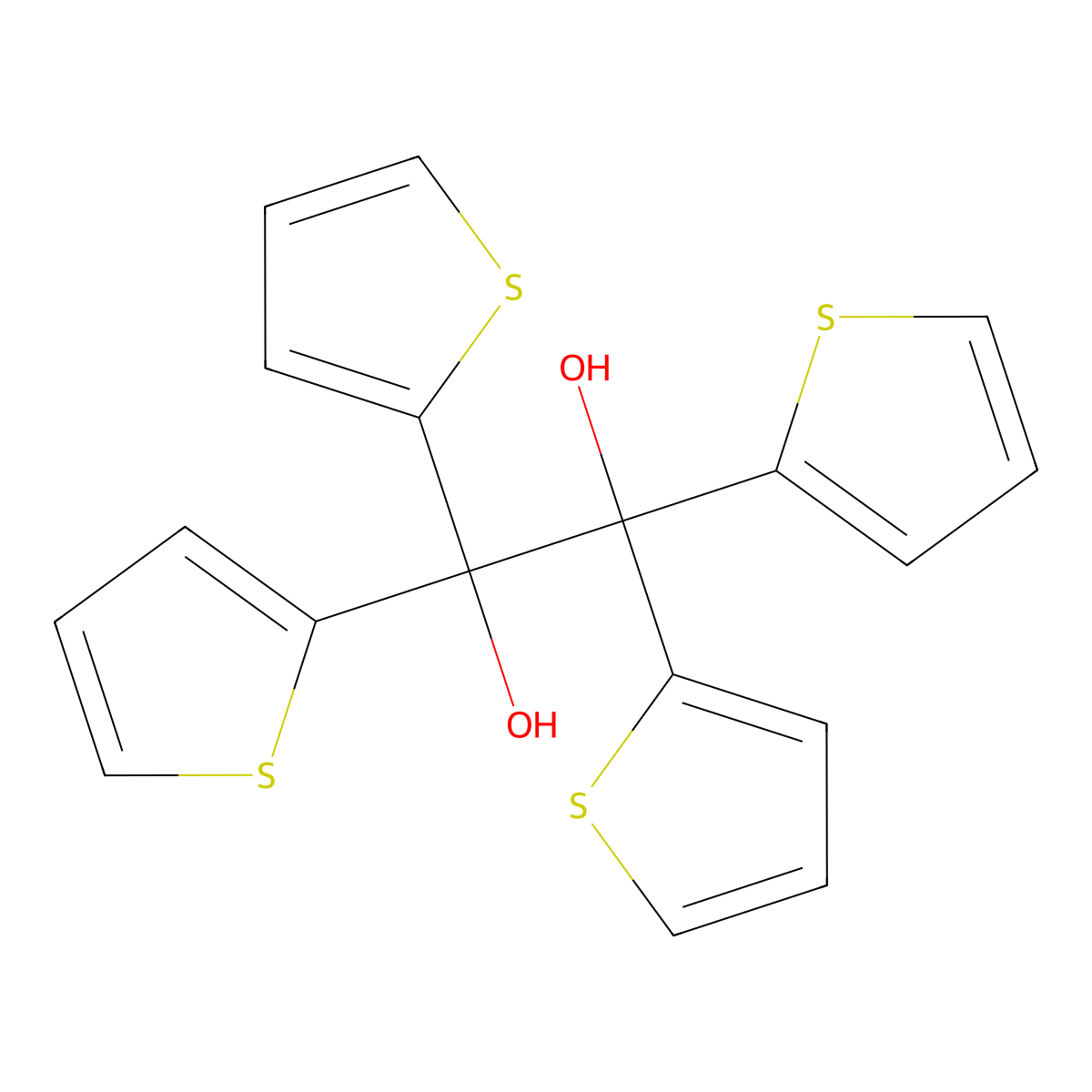 1,1,2,2-Tetrathiophen-2-ylethane-1,2-diol molecular structure, CAS 51248-22-7