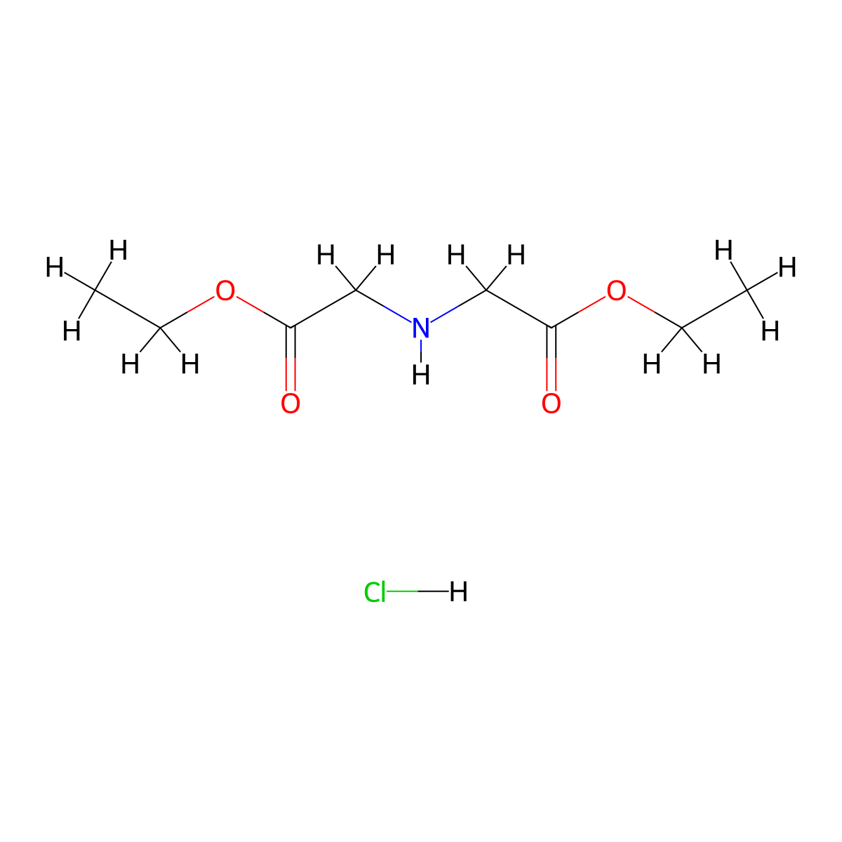 Ethyl 2-[(2-ethoxy-2-oxoethyl)amino]acetate hydrochloride molecular structure, CAS 51248-84-1