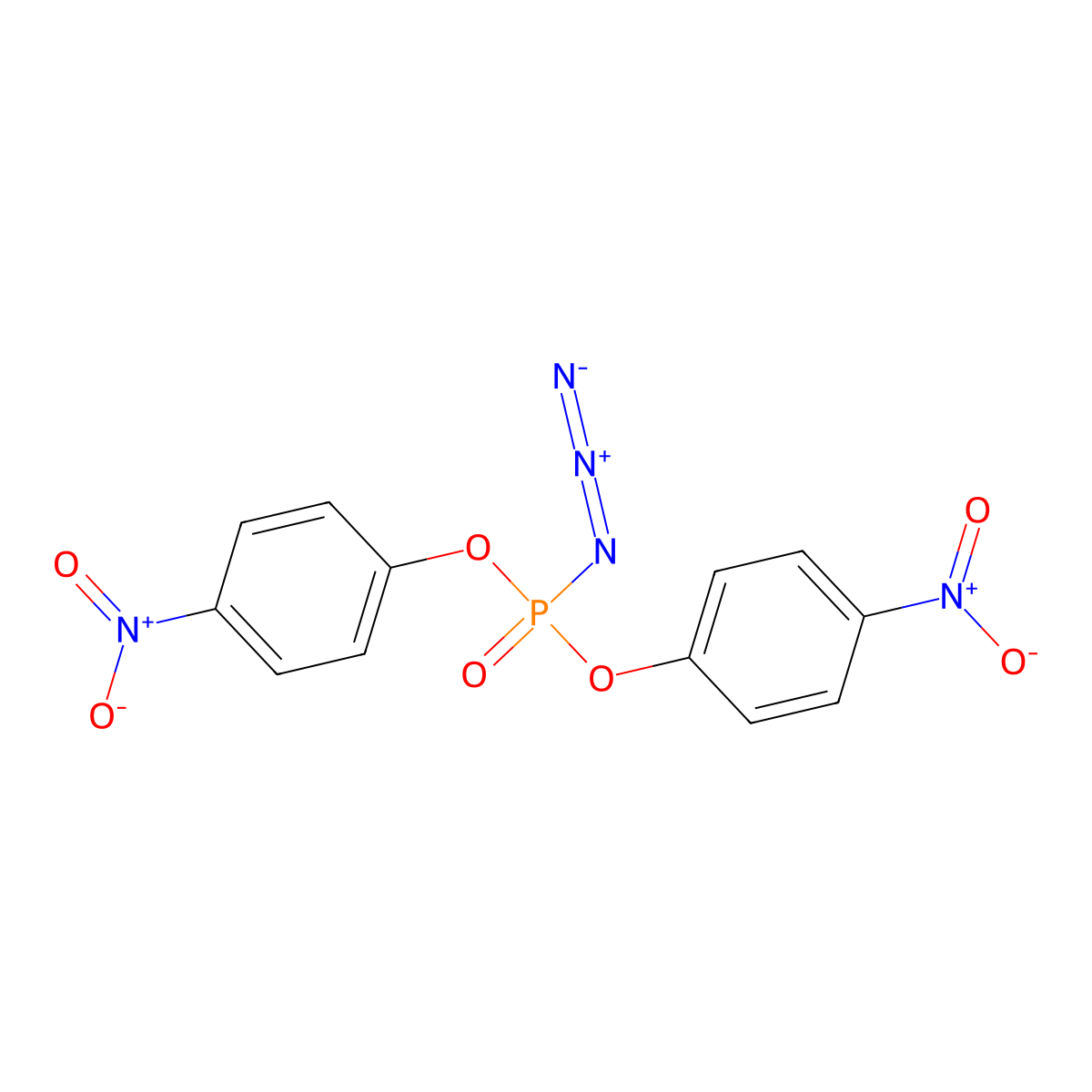 Bis(4-nitrophenyl) phosphorazidate molecular structure, CAS 51250-91-0