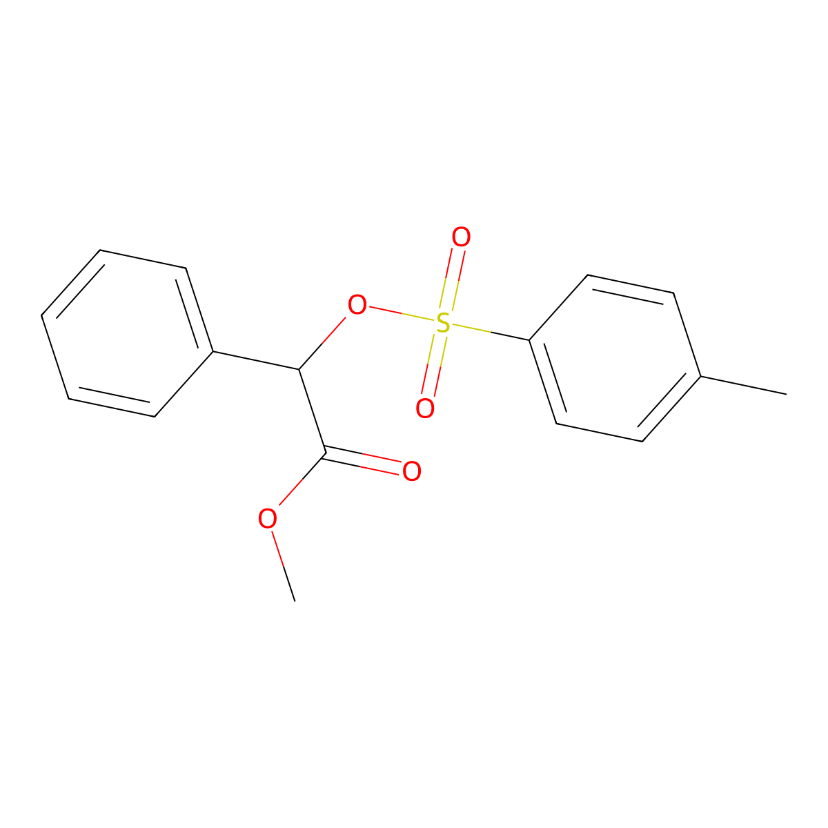 Methyl 2-[(4-methylbenzenesulfonyl)oxy]-2-phenylacetate molecular structure, CAS 51256-40-7