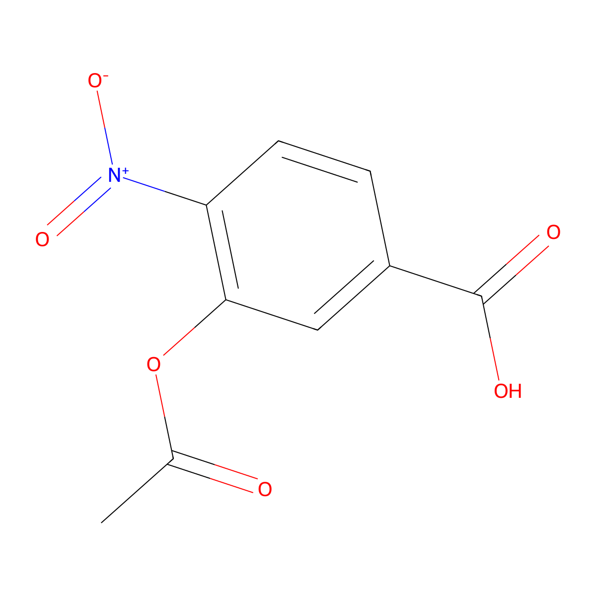 3-Acetoxy-4-nitrobenzoic acid molecular structure, CAS 51257-24-0