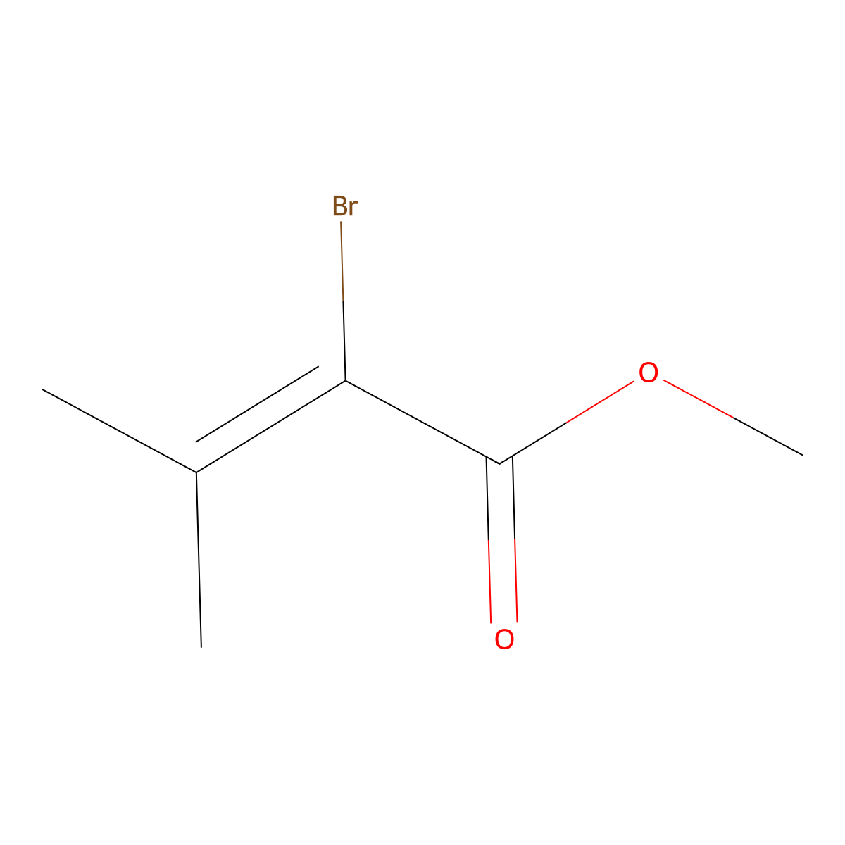 Methyl 2-bromo-3-methylbut-2-enoate molecular structure, CAS 51263-40-2