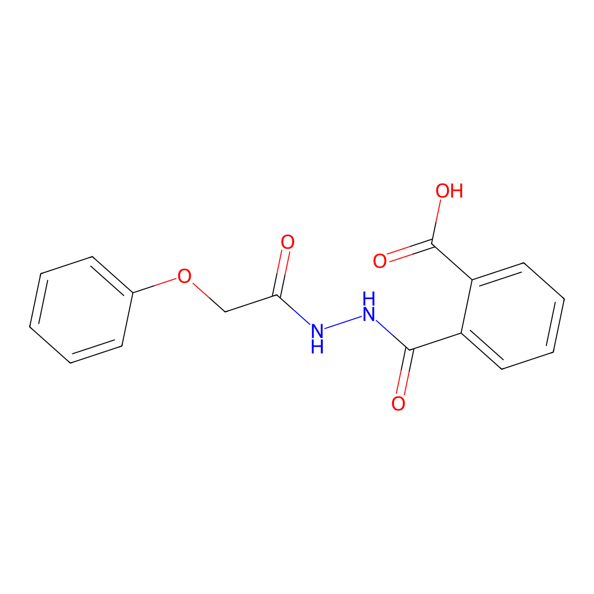 2-[[(2-Phenoxyacetyl)amino]carbamoyl]benzoic acid molecular structure, CAS 51264-21-2
