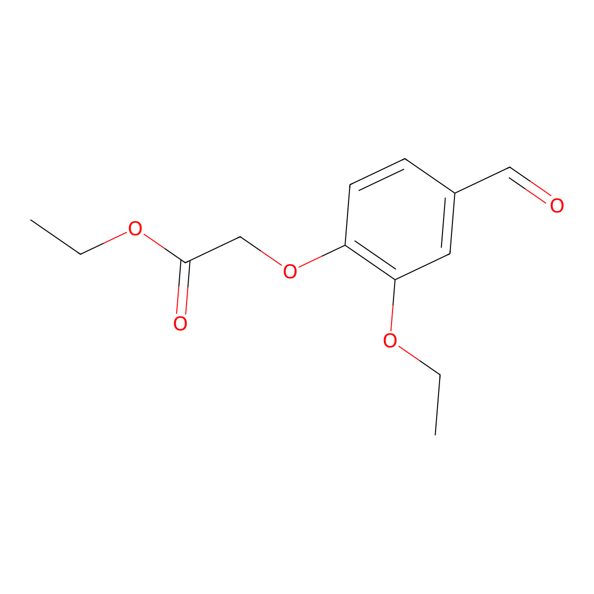 Ethyl 2-(2-ethoxy-4-formylphenoxy)acetate molecular structure, CAS 51264-71-2