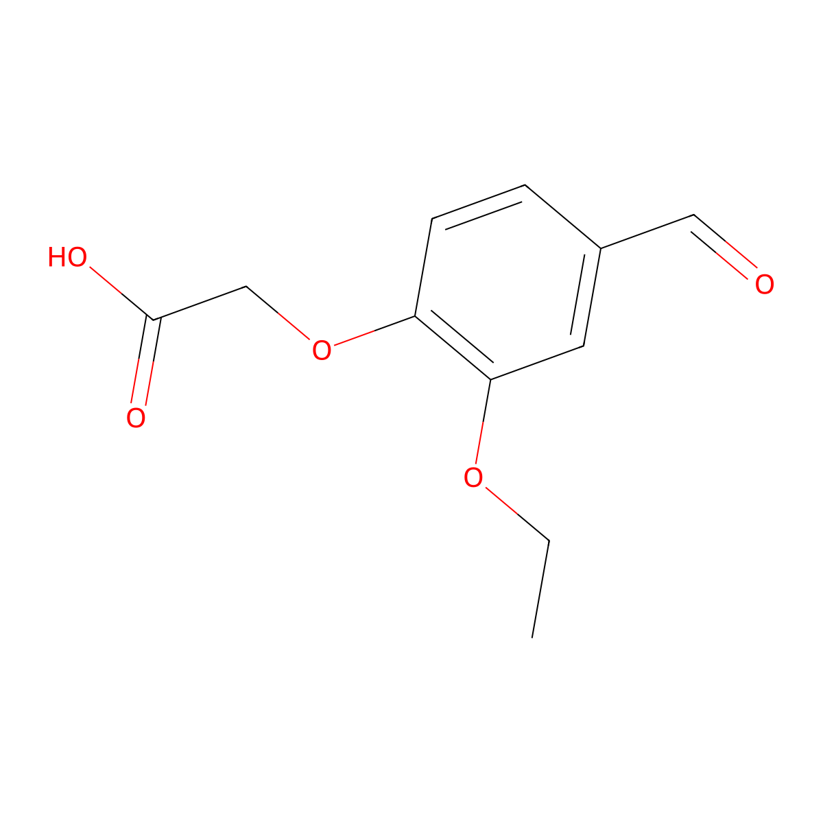 2-(2-Ethoxy-4-formylphenoxy)acetic acid molecular structure, CAS 51264-76-7