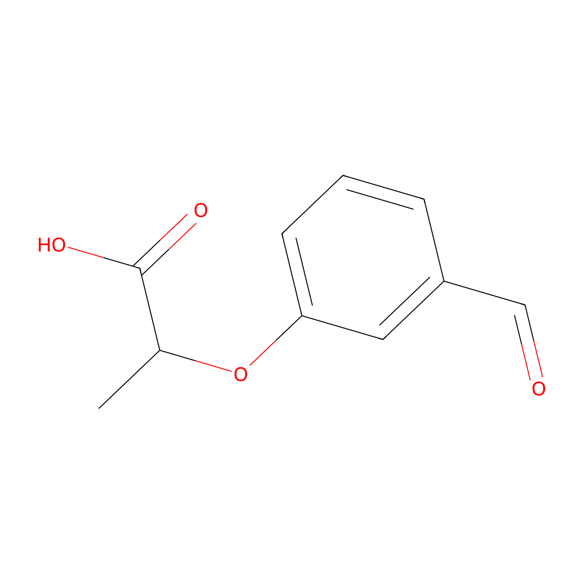 2-(3-Formylphenoxy)propanoic acid molecular structure, CAS 51264-77-8