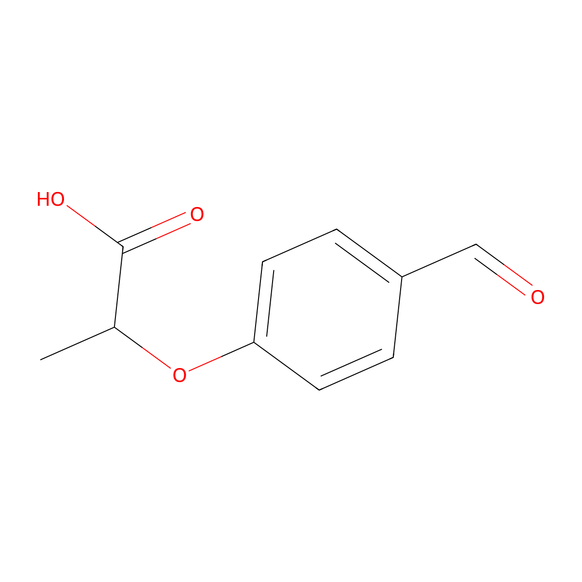 2-(4-Formylphenoxy)propanoic acid molecular structure, CAS 51264-78-9