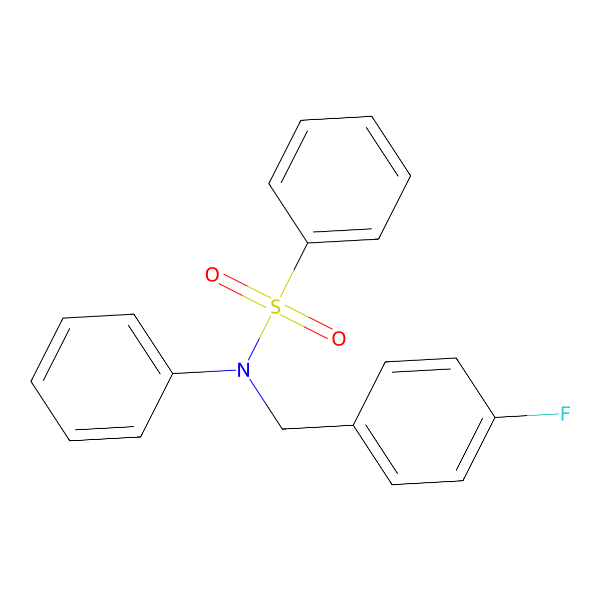 N-[(4-fluorophenyl)methyl]-N-phenylbenzenesulfonamide molecular structure, CAS 5127-28-6
